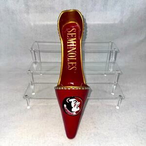 EUC Florida State University FSU High Heel Shoe Pump Wine Bottle Holder Seminole